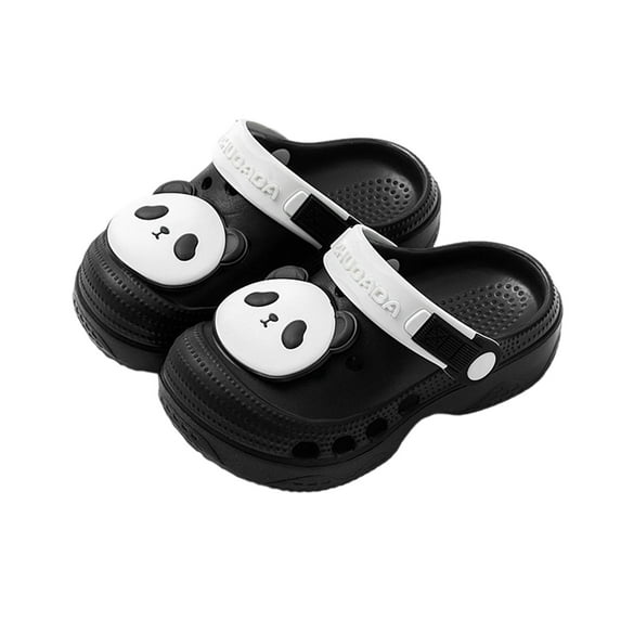 WRTFVZA Sandals and Slides for Boys & Girls Lightweight Waterproof -On Sandals Summer Water Shoes for Beach Pool Garden Play 5.5-6 Years #Black