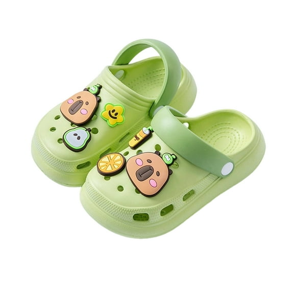 WRTFVZA Girls Boys Clogs Slip On Lightweight Water Sandals for Kids Beach Pool Shower Outdoor Play #Green 7.5-8 Years