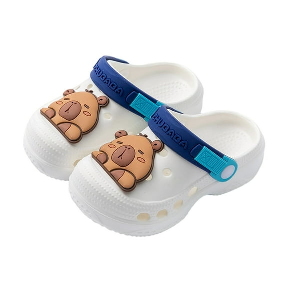 WRTFVZA Girls Boys Summer Clogs Lightweight Slip On Water Sandals for Outdoor Play, Beach and Pool Shoes #White 5.5-6 Years