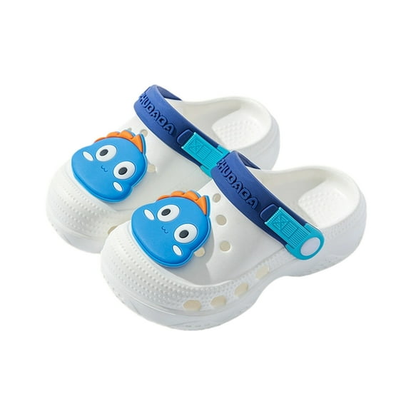 WRTFVZA Girls Sandals For Toddlers Size 9-9.5 Years Kids Clogs for Boys Girls Lightweight -On Sandals Water Shoes Beach Pool Slippers for Toddler Kid #White