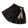thumbnail image 1 of WRTFVZA Girls Shorts Size 9-10 Years Kids Summer Elastic Waist Wide Leg Casual Uniform Shorts with Pockets #Black, 1 of 3