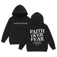 thumbnail image 1 of WRTFVZA Grey Hoodie for Boys, Fashion Letter Printed Faith Over Fear Christian Hoodie Sweatshirts (Big & Tall, Black, 12-13 Years), 1 of 4