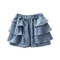 thumbnail image 1 of WRTFVZA Jean Shorts for Girls Size 9-10 Years Girls Denim Shorts for Toddlers and Kids Comfortable Elastic Waist Casual Summer Outfit Everyday Wear #Blue, 1 of 5