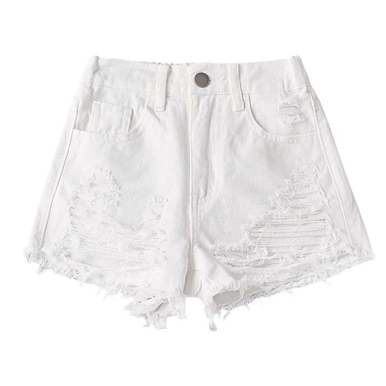 WRTFVZA Jean Shorts Kids Size 9-10 Years Girl Jean Shorts Ripped