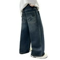 thumbnail image 1 of WRTFVZA Jeans for Boys Size 5 Wide Leg with Pockets Lightweight Breathable Toddler Boys' Pull-On Denim Pant, 1 of 4
