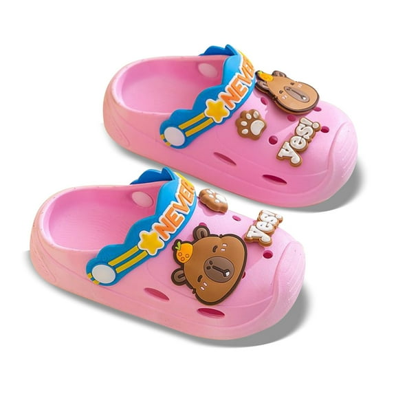 WRTFVZA Kids Baby Boys Girls Clogs Size 5-7 Years Garden Shoes Toddler Slides Sandals Children Water Shoes Shower Beach Pool Slippers Indoor Outdoor #Pink