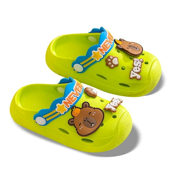WRTFVZA Kids Baby Boys Girls Clogs Size 7-9 Years Garden Shoes Toddler Slides Sandals Children Water Shoes Shower Beach Pool Slippers Indoor Outdoor #Green
