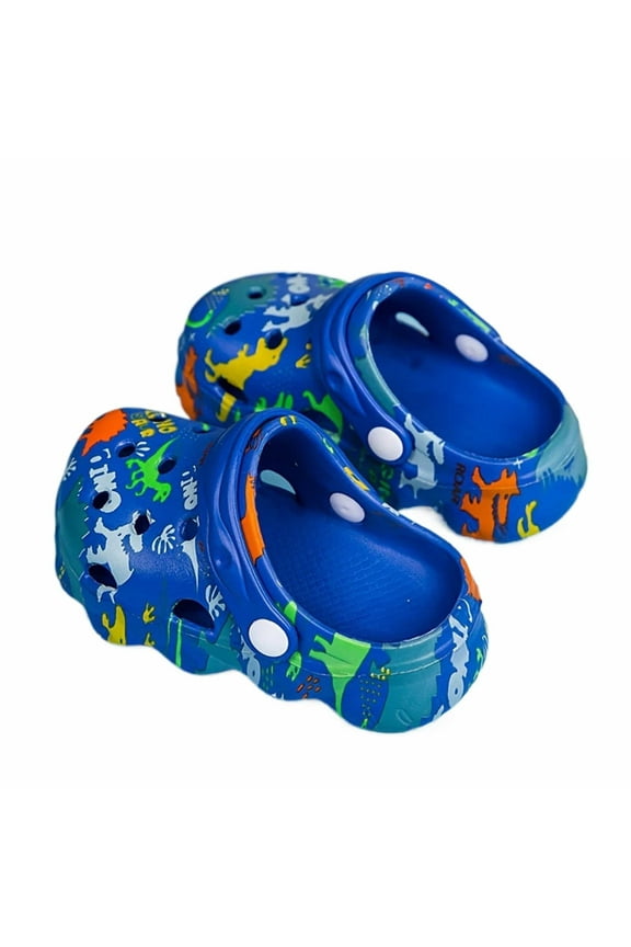 Kids Dinosaur Garden Shoes Cute Cartoon Sandals Clogs Toddler Beach Pool Water Shoes Summer Slides for Boys Girls 3-3.5 Years #BU1