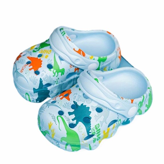 WRTFVZA Kids Dinosaur Garden Shoes Cute Cartoon Sandals Clogs Toddler Beach Pool Water Shoes Summer Slides for Boys Girls 5-5.5 Years #BU2