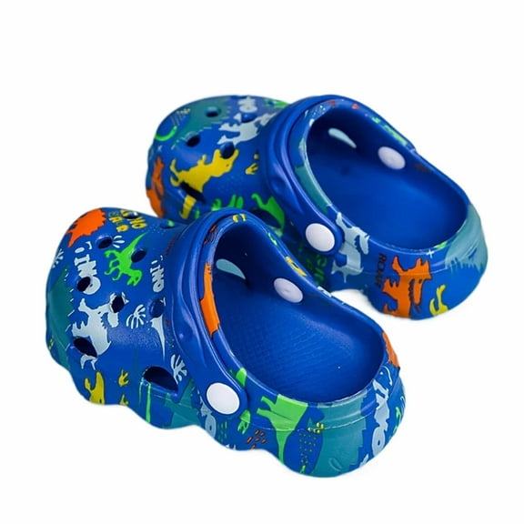 WRTFVZA Kids Dinosaur Garden Shoes Cute Cartoon Sandals Clogs Toddler Beach Pool Water Shoes Summer Slides for Boys Girls 8-8.5 Years #BU1