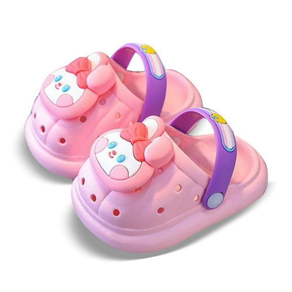 WRTFVZA Kids Dinosaur Garden Shoes Cute Cartoon Sandals Clogs Toddler Beach Pool Water Shoes Summer Slides for Boys Girls #Pink 3-4 Years
