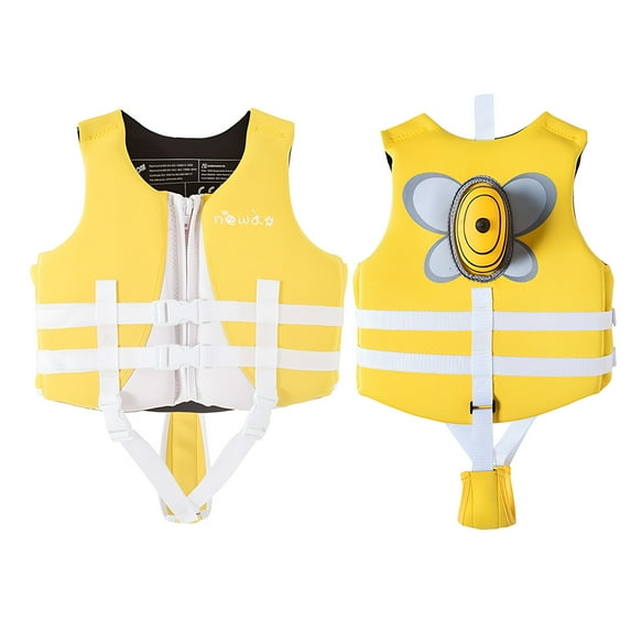 WRTFVZA Kids Life Jackets Toddler Swim Vest Solid Color Boys Girls Floaties Flotation Training Safety Vest for Swimming Pool 50-90 lbs Light Gray 1-6 Years