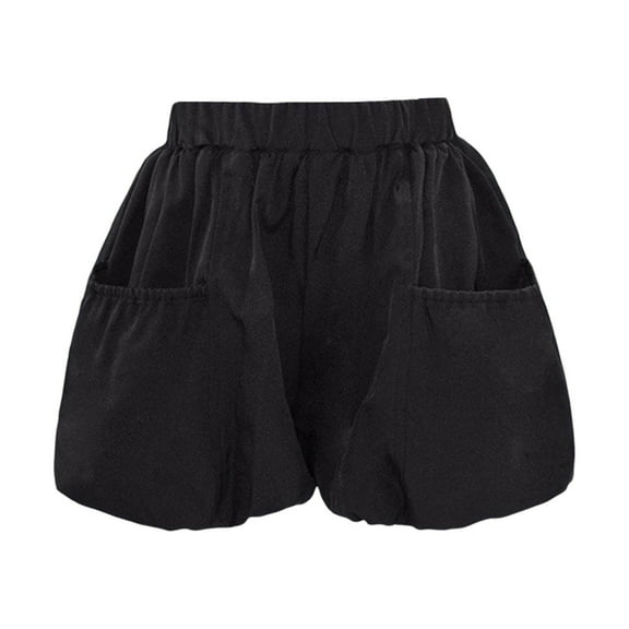 WRTFVZA Little Girl Shorts Size 9-10 Years Girls High Waist Casual Shorts for Toddlers Kids Comfortable Elastic Waistband Breathable Playwear Summer Outfit #Black