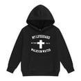 thumbnail image 1 of WRTFVZA Navy Blue Hoodie for Kids, Christian Hooded Sweatshirts Oversized Pullover Tops with Pockets (Big Girls, Black, 8-9 Years), 1 of 4