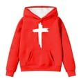 thumbnail image 1 of WRTFVZA Red Hoodie for Teens, Christian Jesus Prints Hooded Sweatshirts Fall Winter Clothes (Big Girls, Red, 8-9 Years), 1 of 4