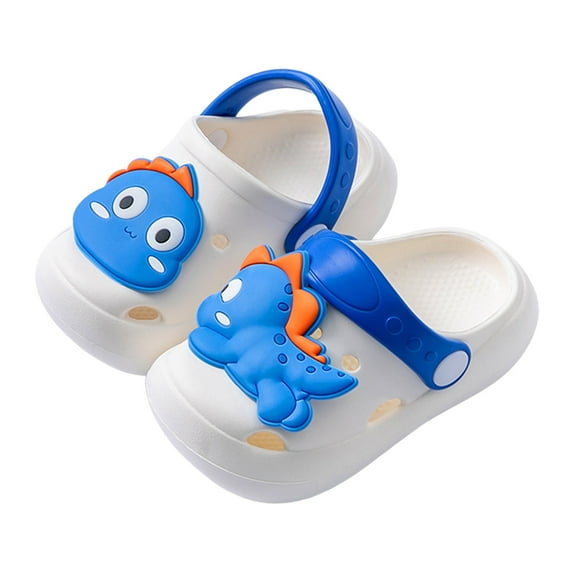 WRTFVZA Toddler Clog Slippers Garden Sandals On Water Shoes Sneakers Cartoon Slides for Boys and Girls Children Beach Pool Shower 18-24 Months #Blue