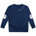 thumbnail image 1 of WRTFVZA White Hoodie for Teens, Cartoon Halloween Sweaters Casual Crewneck Long Sleeve Sweatshirts (Toddler, Navy, 2-3 Years), 1 of 3