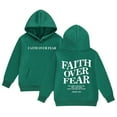 thumbnail image 1 of WRTFVZA Y2k Hoodies Girls, Fashion Letter Printed Faith Over Fear Christian Hoodie Sweatshirts (Little Girls, Dark Green, 6-7 Years), 1 of 4