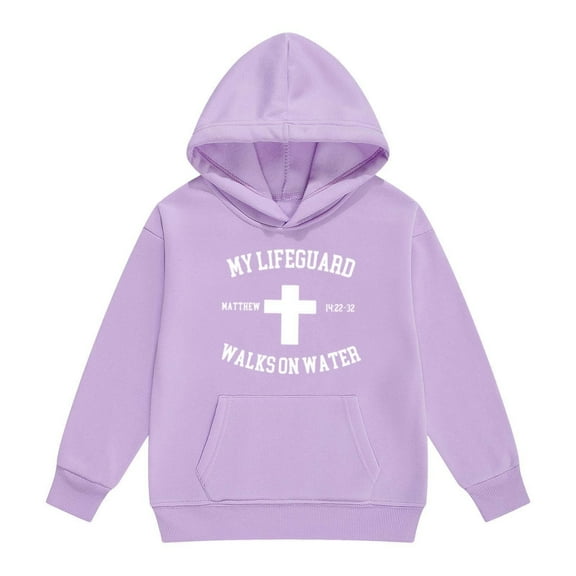WRTFVZA Yellow Hoodies for Teen Girls, Christian Hooded Sweatshirts Oversized Pullover Tops with Pockets (Big & Tall, Light Purple, 10-11 Years)
