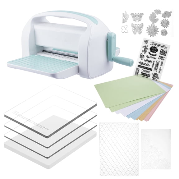 WRVCSS A4 Manual Die Cutting and Embossing Machine ,9inch openning,Perfect for Card Making,White&Teal
