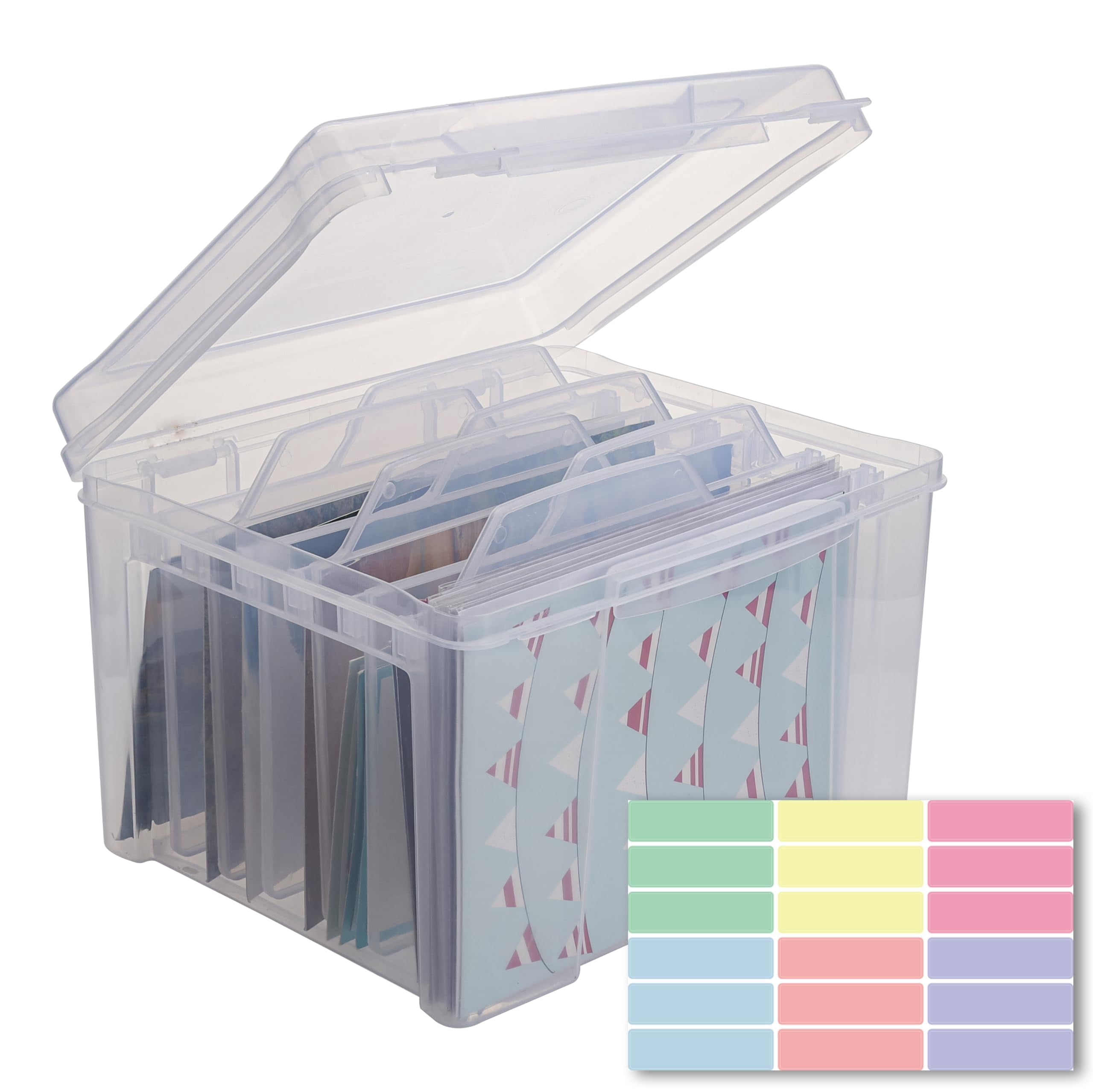 WRVCSS Greeting Card Storage & Organizer Box with 6 Removable Dividers ...