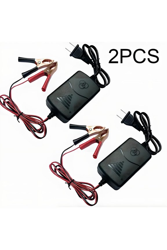 WRWolf 2-Pack 12V 1A Smart Battery Maintainer - Trickle Charger for Car/Truck/Motorcycle/ATV/RV