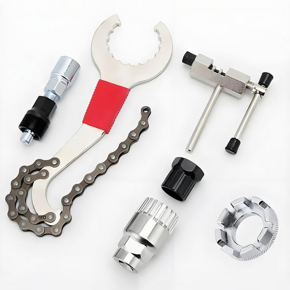 WRWolf 6-Pc Aluminum Bike Repair Tool Kit  Chain Cutter, Crank & Freewheel Extractor