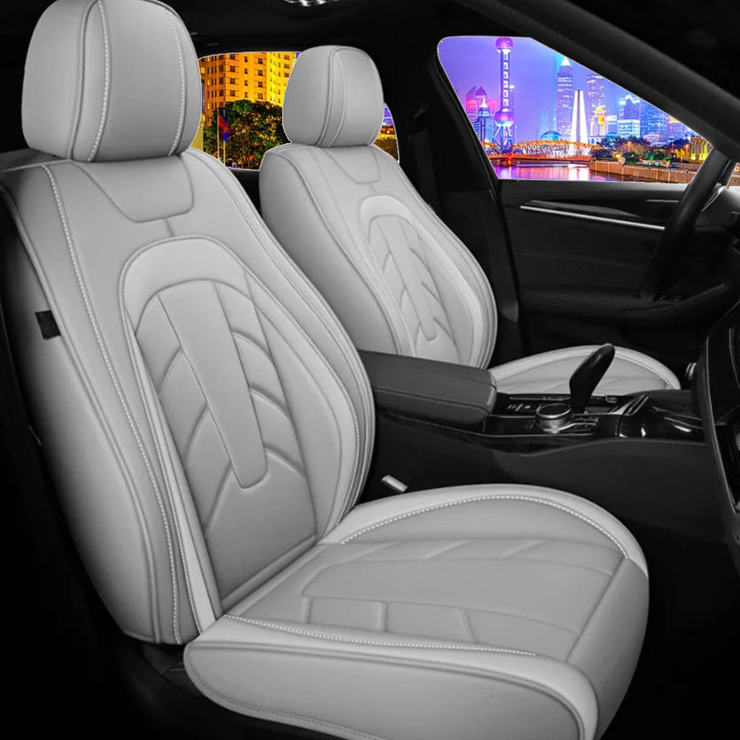 WRWolf Corolla Seat Covers Car Seat Cover Full Set for Toyota Corolla 2014 2015 2016 2017 2018 2019 L, LE,LE Eco Sedan,Seat Covers for Cars,Automotive Seat Covers for SUV(Gray)