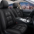 thumbnail image 1 of WRWolf Full Set Seat Cover Fit for Jeep Liberty 2002-2013 Faux Leather Car Seat Protector Compatible Airbag Vehicle Cushion Covers Waterproof Carseat Seat Full Set 5 Seats (Black), 1 of 7
