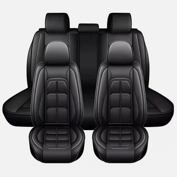 WRWolf Full Set Seat Cover Fit for Toyota RAV4 2013-2018 Faux Leather Car Seat Protector Compatible Airbag Vehicle Cushion Covers Waterproof Carseat Seat Full Set 5 Seats (Black)