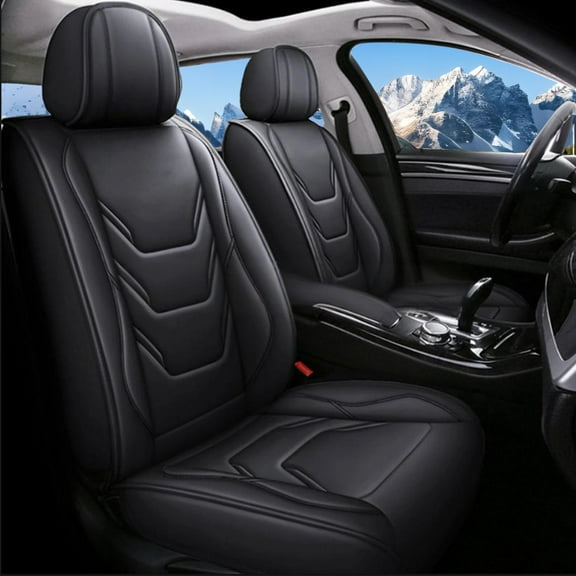 WRWolf Seat Covers Full Set Fit for Chevrolet Traverse 2018-2024 Leather Seat Covers Waterproof Seat Protectors Automotive Seat Cushion with Airbag Compatible (5 Seats, Black)