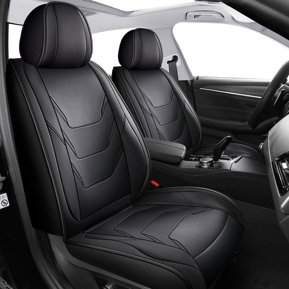 WRWolf Seat Covers Full Set Fit for Ford Taurus 2002-2019 Leather Seat Covers Waterproof Seat Protectors Automotive Seat Cushion with Airbag Compatible (5 Seats, Black)