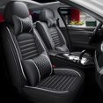 thumbnail image 1 of WRWolf Seat Covers for Jeep Compass 2012-2025 | 5-Seats Leather Seat Covers, Easy to Install Automotive Seat Covers Full Set (Full Set, Black&White), 1 of 7