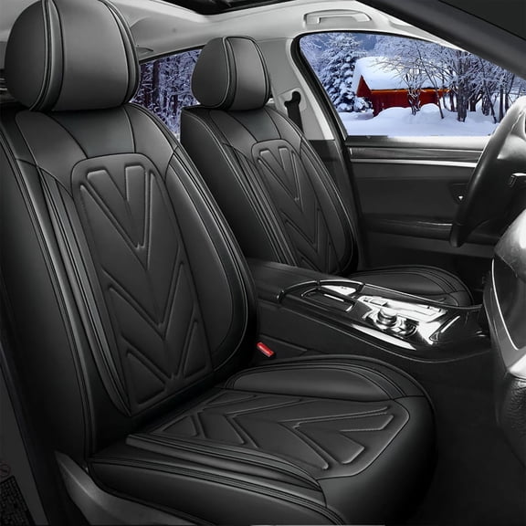 WRWolf Seat Covers for Volkswagen CC 2009-2017, Waterproof Leather Car Seat Protector | Compatible Airbag, Easy Install(Black,5 Seats)