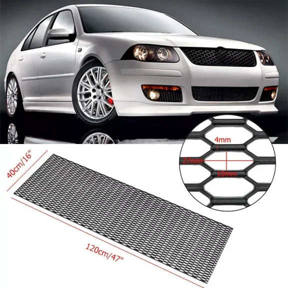 WRWolf Universal Honeycomb Mesh Grill Spoiler Bumper Vent | ABS 47x16 Car Racing New