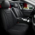 thumbnail image 1 of WRWolf Universal SUV Sedan Truck Crew Cab Car 5-Seat Covers Front & Rear Full Set PU Leather Breathable Waterproof Seat Cushion Protector,Black, 1 of 7