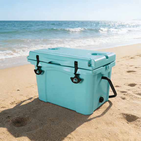 WRXELAN 25QT Hard Cooler, Holds Up to 30 Cans, Must-Have Portable Cooler for Travel, with Bottle Opener, Cup Holder, and Built-in Measuring Ruler