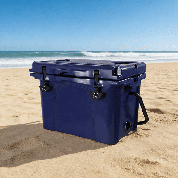 WRXELAN 25QT Hard Cooler, Holds Up to 30 Cans, Must-Have Portable Cooler for Travel, with Bottle Opener, Cup Holder, and Built-in Measuring Ruler
