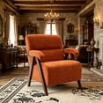 thumbnail image 1 of WRXELAN Accent Chair Mid Century Modern Living Room Chairs with Thick Cushion Comfy Upholstered Armchair Cozy Small Side Chairs for Reading Room -Orange 1pcs, 1 of 7