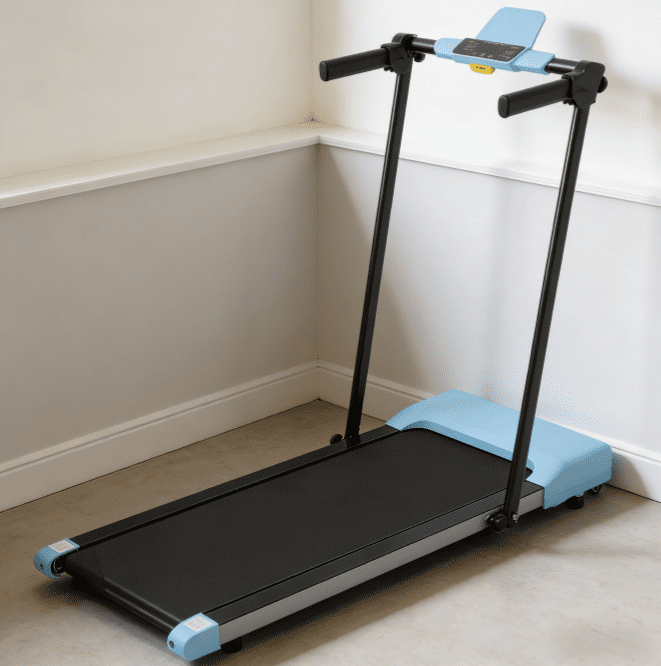 WRXELAN Compact Foldable Electric Treadmill for Home Office, 300lbs Compact Running Treadmill for Small Spaces, Lightweight Folding Treadmills with Handle, Apartment Size ， 2.5HP