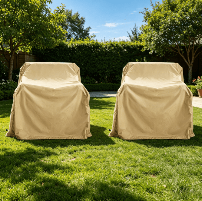 WRXELAN Patio Chair Covers for Outdoor Furniture 2 Pack, Waterproof Heavy Duty Lawn Patio Furniture Cover Deep Seat Dining Chair Covers, 36" W x 36" D x 36" H inches, Beige