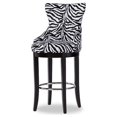 thumbnail image 1 of WS-2075-Zebra Peace Modern & Contemporary Zebra Print Patterned Fabric Upholstered Bar Stool with Metal Footrest - 45.63 x 22.04 x 22.23 in., 1 of 1
