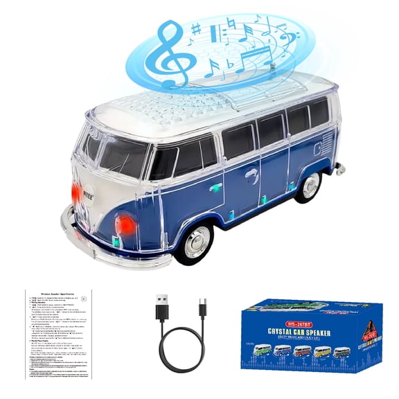 WSTER WS-267 Car Portable Bluetooth Speaker with LED AUX USB FM Rechargeable