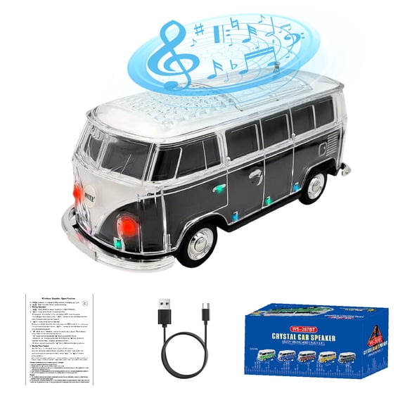 WSTER WS-267 Car Portable Bluetooth Speaker with LED AUX USB FM Rechargeable