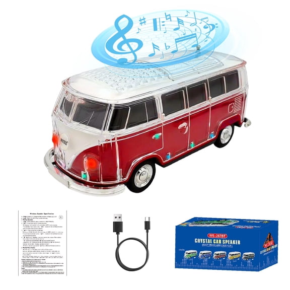 WSTER WS-267 Car Portable Bluetooth Speaker with LED AUX USB FM Rechargeable