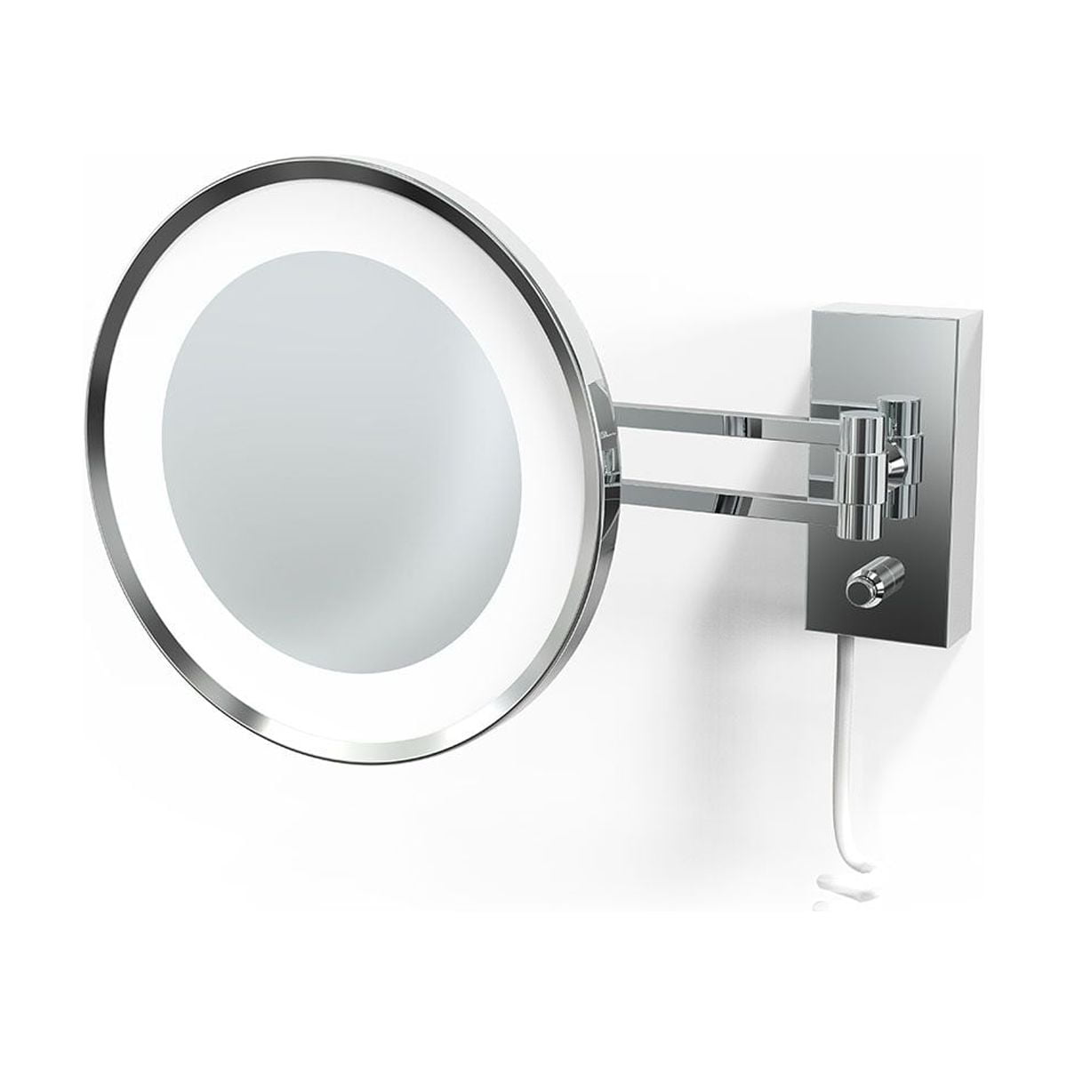 Matte Gold LED Magnifying Swing Arm Wall Mirror