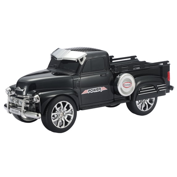 WS-558 CoolPickupTruckDesignReplicaSpeaker,Portable Wireless Car model Bluetooth Speaker with HD Sound, TWS, FM Radio, USB/TF Playback, LED Party Light, Built-in Microphone, Surprise Gift (Black)