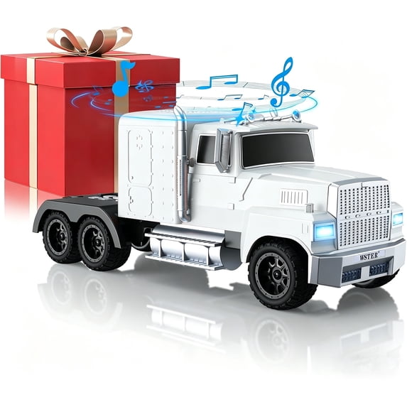 WSTER WS-570 Big Truck Model Bluetooth Speaker with USB TF Card AUX FM Radio TWS Pairing for Home OutdoorBeach Stereo Audio Subwoofers Birthday Gift(White)