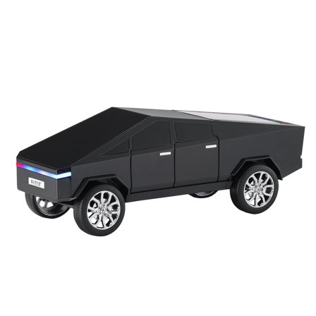 WS-580 Bluetooth Pickup Truck Replica Portable Speaker,with Display Screen,HD Sound, TWS Pairing, FM Radio,Built-in Microphone Hands-Free Calling, LED Party Light, Surprise Gift for Car Lovers(Black)