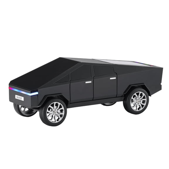 WS-580 Bluetooth Pickup Truck Replica Portable Speaker,with Display Screen,HD Sound, TWS Pairing, FM Radio,Built-in Microphone Hands-Free Calling, LED Party Light, Surprise Gift for Car Lovers(Black)